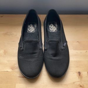 Vans black women’s slip on shoes, size 6